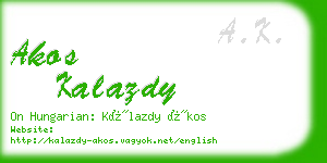 akos kalazdy business card